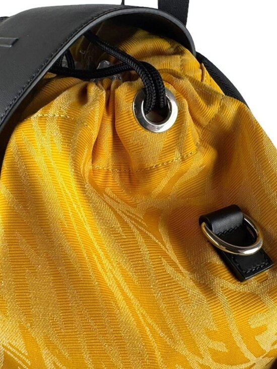 FENDI Strike Large Backpack Yellow/Black Nylon/Leather